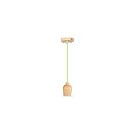 PENDUL TAVAN SOCLU E27 LEMN - VERDE