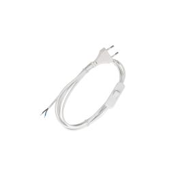 POWER CABLE H03VV-F 2G0,50MM2 WITH SWITCH 3M WHITE
