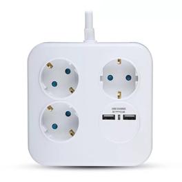 Prelungitor cubic 3x1.5mm 1.4m 4 cai 16a + 2 usb 2.1a