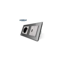 Priză dublă Schuko + USB