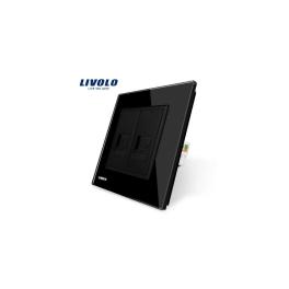 Priză dublă telefon + rețea calculator, RJ11+RJ45
