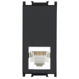 Priză telefon RJ11, 1M, negru