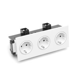 Priza 230V/16A tripla pt.canal parapet SIGNA, RAL9010 alb