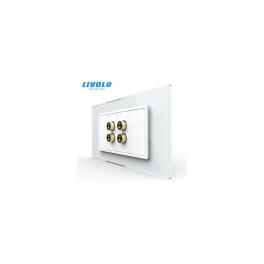 Priza dubla audio tip banana, 4M, cu rama sticla