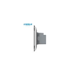 Priza dubla USB + USB tip C, cu rama sticla