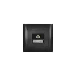 PRIZA PC RHYME NEGRU METALIC