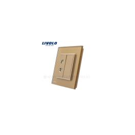 Priza simpla 10A, 1M + tasta falsa 1M, cu rama sticla
