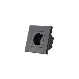 PRIZA SMART SIMPLA 16A CU RAMA DIN STICLA , NEGRU