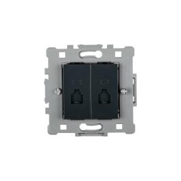 PRIZA TELEFON DUBLA SPLENDOR EL06232 NEGRU