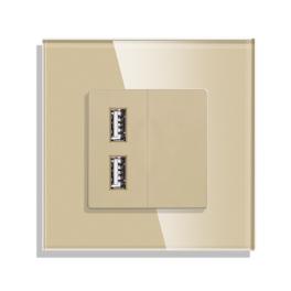 Priza USB cu Rama din Sticla LUXION - auriu