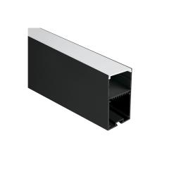 Profil Alu + capac opal PC, capace, 2m, negru