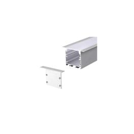 PROFIL ALUMINIU PENTRU BANDA LED 2M 50MM X 35MM ALB