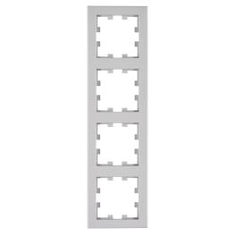 Ramă 4 aparate, Design CUBIC, argintie