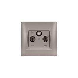 RHYME TV+FM+SAT SOCKET ARGINTIU METALIC