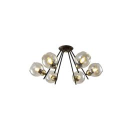RICK CANDELABRU 6XE27 MAT NEGRU/BRONZ