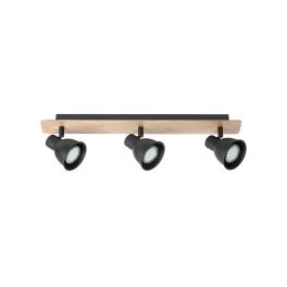 RIKO SPOT 3xGU10 NEGRU/LEMN