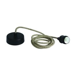 Rope Line pendant lamp, E27, l=2m, negru