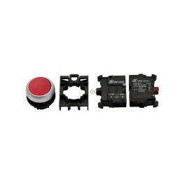 Set complet buton comanda iluminat rosu 24V