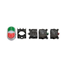 Set complet buton dublu rosu/verde 230V