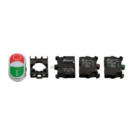 Set complet buton dublu rosu/verde 24V