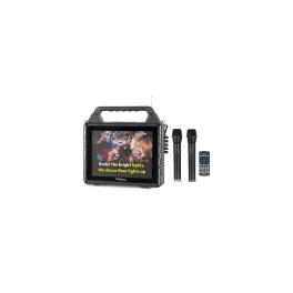 SET PORTABIL KARAOKE CU ECRAN INCORPORAT 14.1" SI 2 MIC WIRELESS