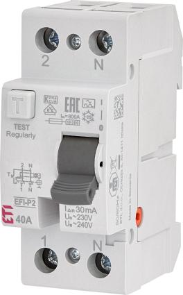 Siguranta automata diferentiala rccb eti 40a, tip a efi-2 a 40/0.03