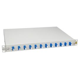 Splicebox, 12 fibre,LC, 9/125µm OS2, culisant,19",1UV , ECO