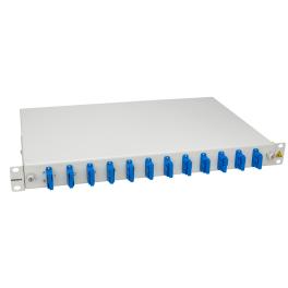 Splicebox, 12 fibre,SC,9/125µm OS2, culisant,19",1UV , ECO