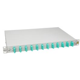 Splicebox, 16 fibre,SC,50/125µm OM3, culisant,19",1UV , ECO