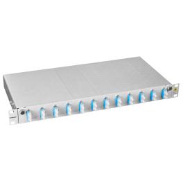 Splicebox, 16 fibre,SC, 9/125µm OS2, culisant,19",1UV