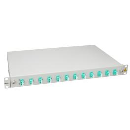 Splicebox, 24 fibre,LC,50/125µm OM3, culisant,19",1UV , ECO