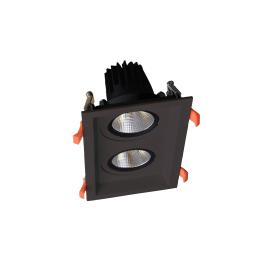 SPOT LED  DUBLU PATRAT REGLABIL  2X15W 230V 3000K NEGRU