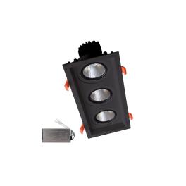 SPOT LED TRIPLU 3X15W 230V 4000K BL+KIT EMERGENTA