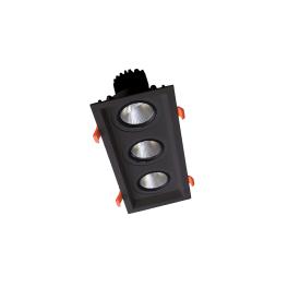SPOT LED  TRIPLU PATRAT REGLABIL 3X30W 230V 4000K NEGRU