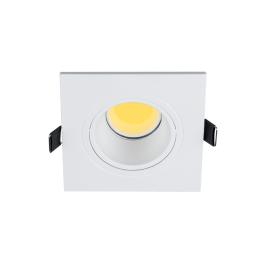 SPOT PATRAT PLASTIC CU LED COB 7W 2700-3000K ALB