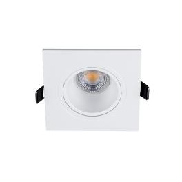 SPOT PATRAT PLASTIC CU LED PAR 16 COB 7W 2700-3000K ALB