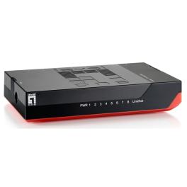 Switch 8xRJ45 10/100/1000,silențios,f.vent.,alim.extern