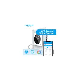 Termostat cu fir pentru incalzire in pardoseala, afisaj electronic, Generatie Noua EC, cu touch-screen, cu rama de sticla