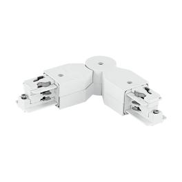 Track On 3-phase corner connector flexible 240° alb