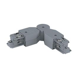 Track On 3-phase corner connector flexible 240° argintiu