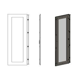 Uşă stânga transparentă pt. dulap cu 2 uşi, Î=2000 L=600 mm