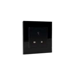 UK TYPE SOCKET 13A GLASS FRAME BLACK