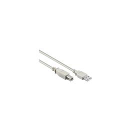 USB 2.0 A-B Cable, A male - B male, Grey, 5m