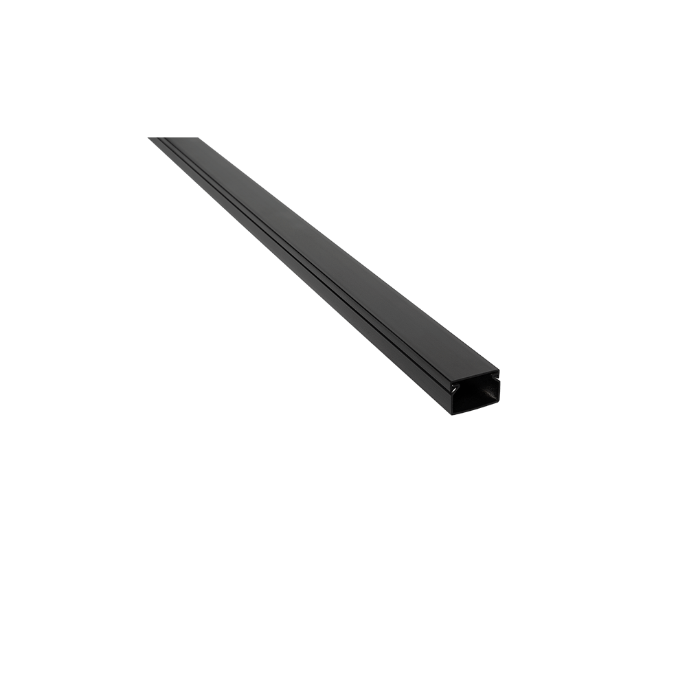 2m. 25X25 PLASTIC CABLE TRUNKING CT2 BLACK