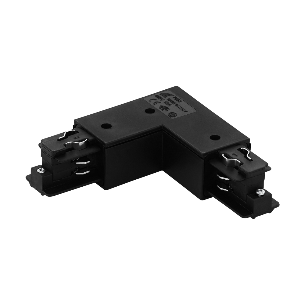 3-phase 90&deg; connector black surface plastic, outside