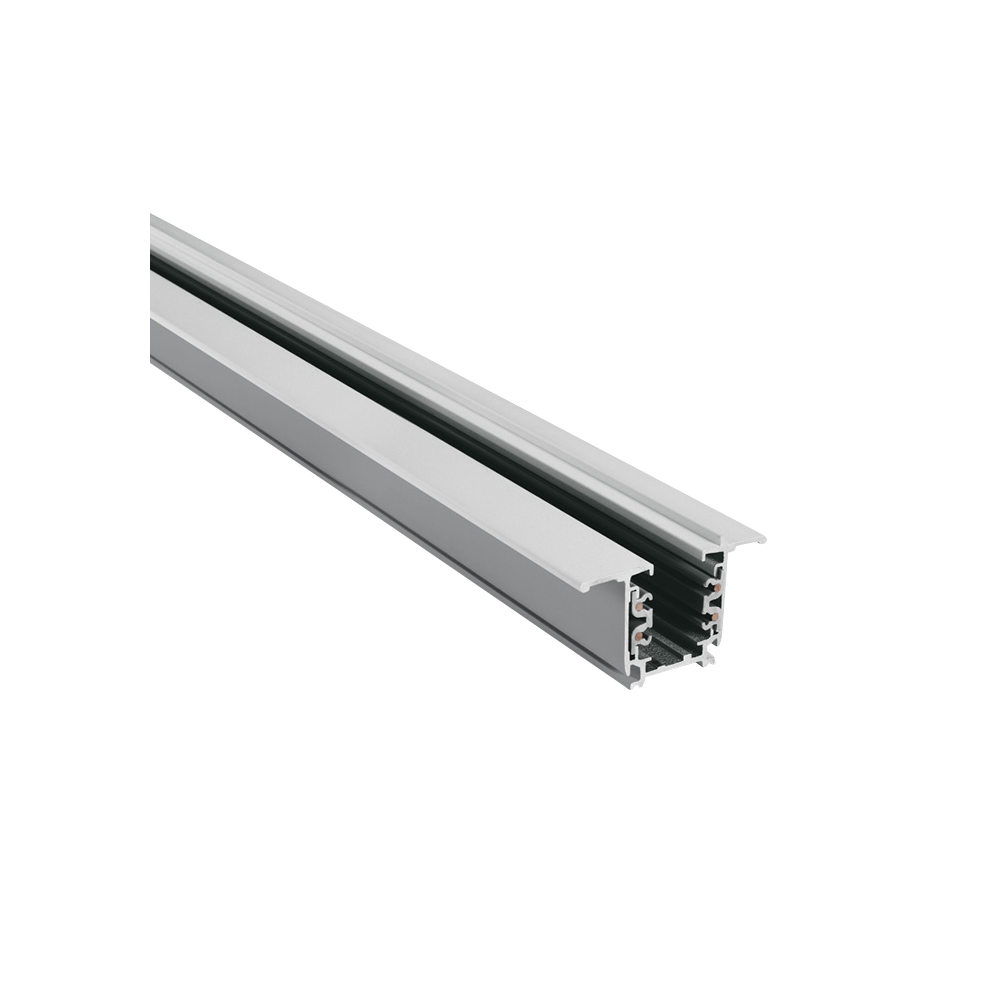 3PH-recessed track square 3m, alb