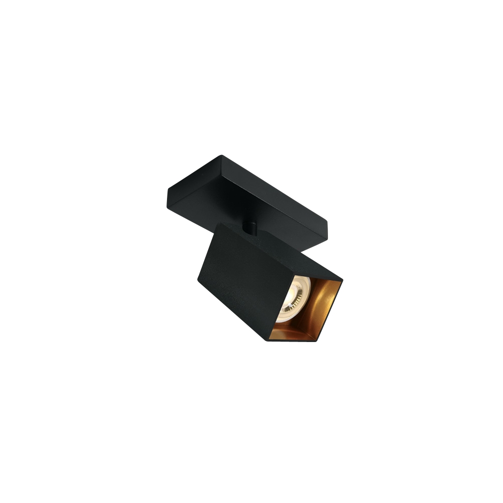 ACRUX-SQ 10W GU10 IP20 negru cu reflector din alama