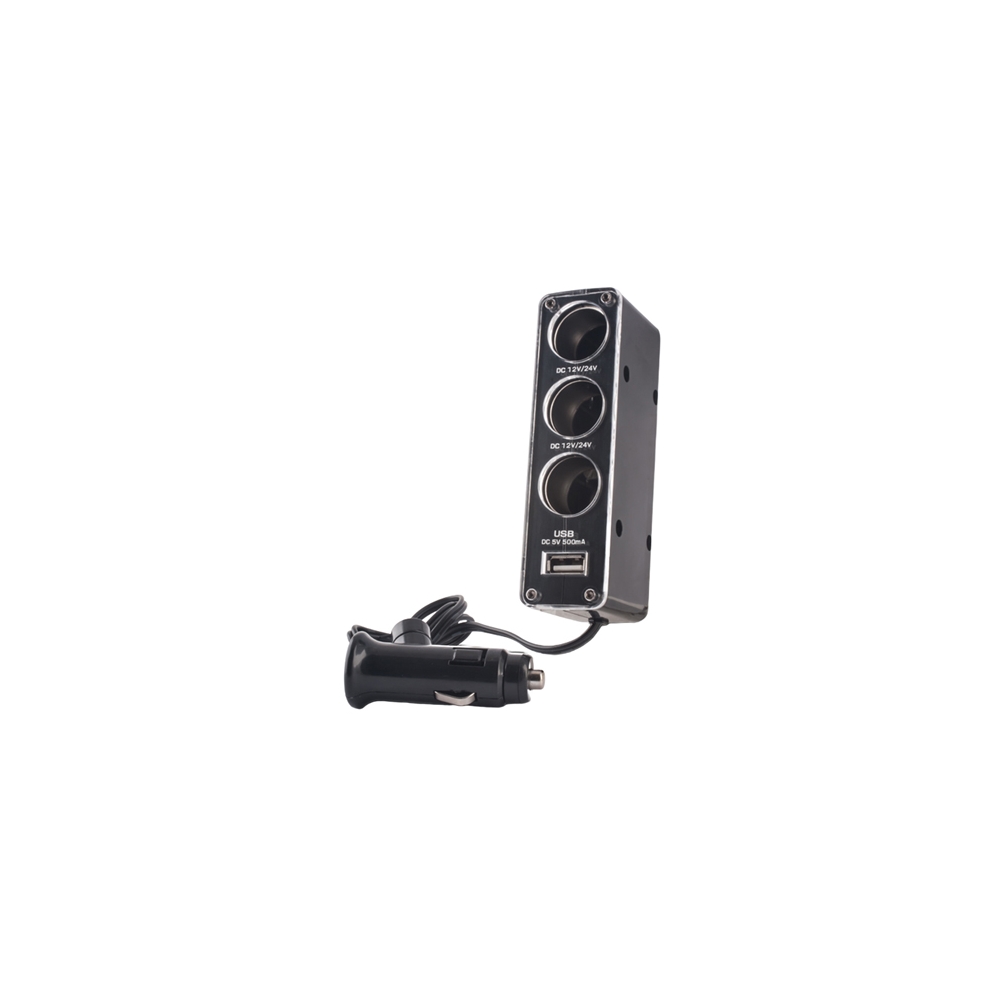 ADAPTOR PRIZA AUTO 3IN1 + USB