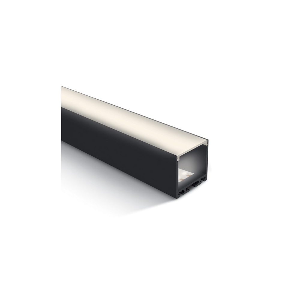 aluminiu Profil 7912/B + PC opal Difuzor, 2m negru