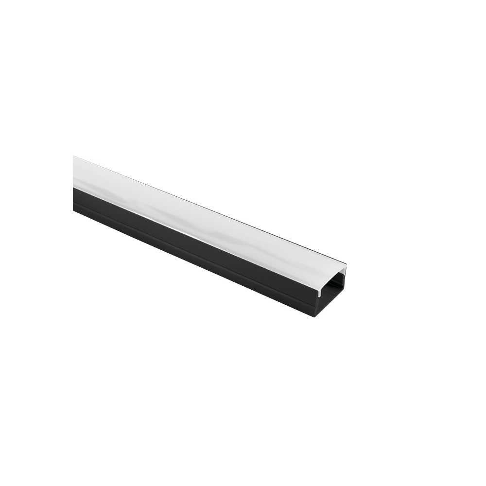 aluminiu profile 2 Meter incl. PC opal capac, negru